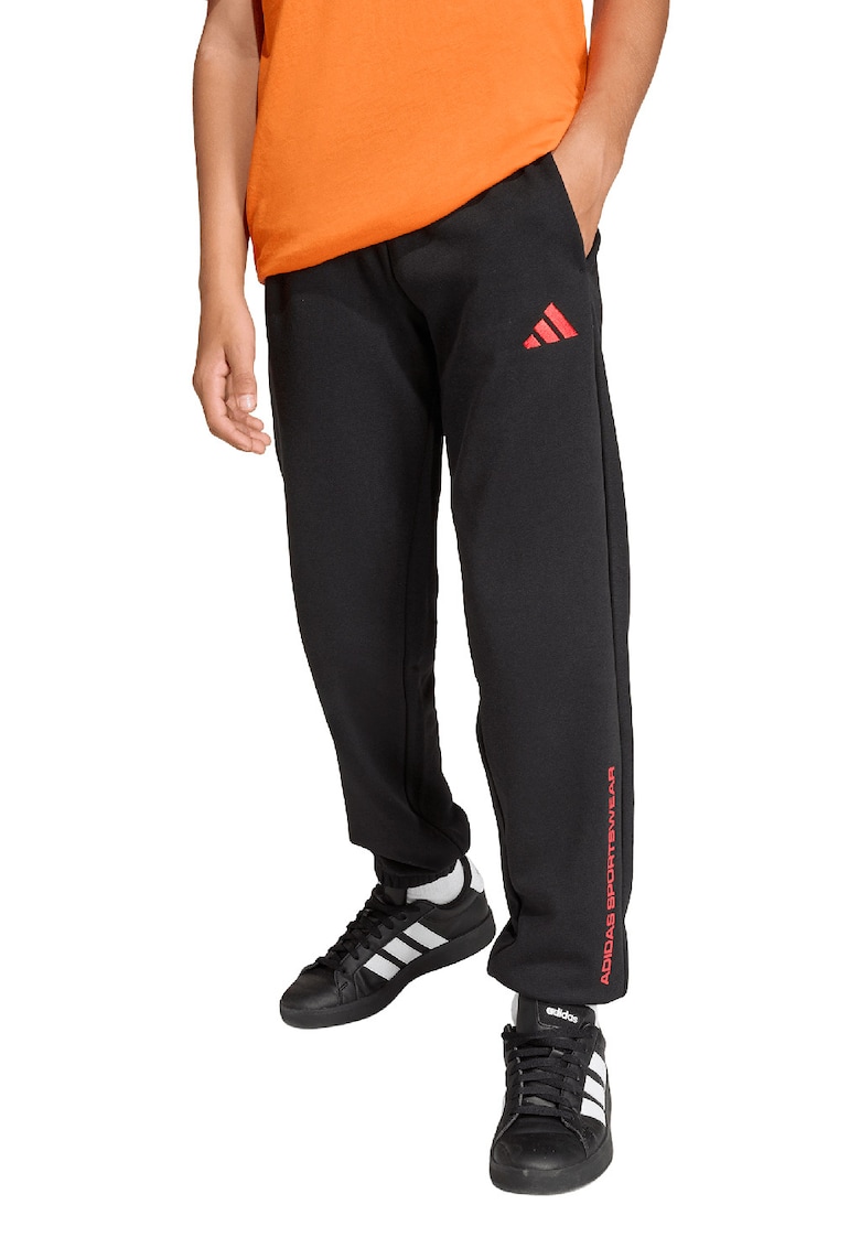 Pantaloni de trening cu logo si snur