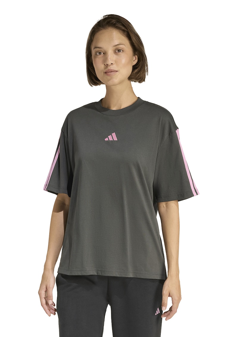 Tricou regular-fit din bumbac - Gri inchis/Roz deschis