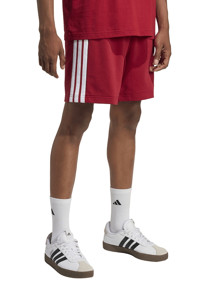 Bermude Essentials 3-Stripes - Rosu/Alb