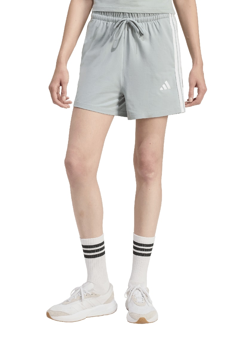Pantaloni scurti cu buzunare laterale si snur - Alb/Verde pal