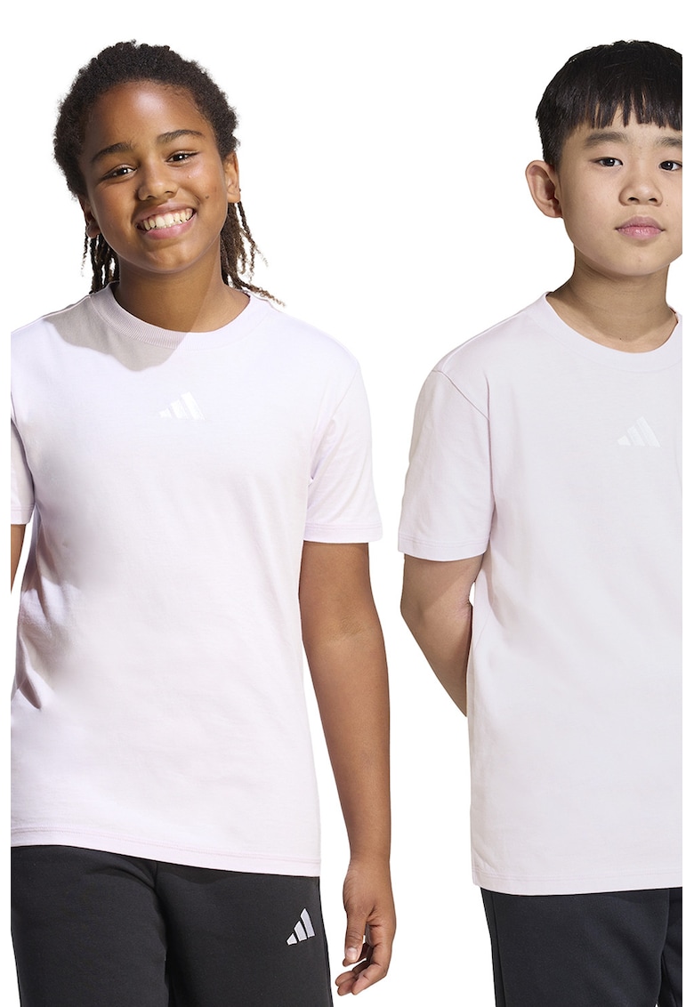 Tricou de bumbac cu decolteu la baza gatului