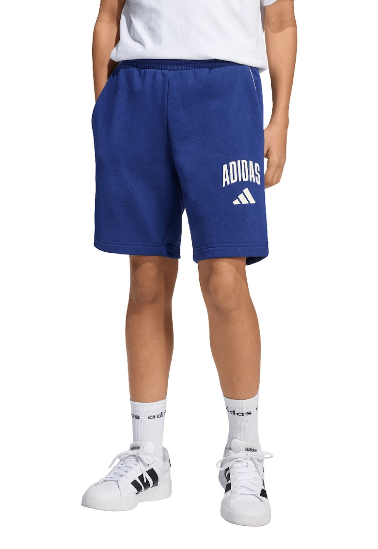 Pantaloni scurti cu talie elastica cu logo - Bleumarin