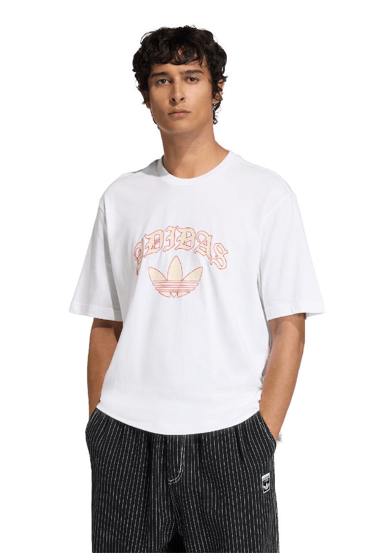 Tricou de bumbac cu imprimeu logo - Alb