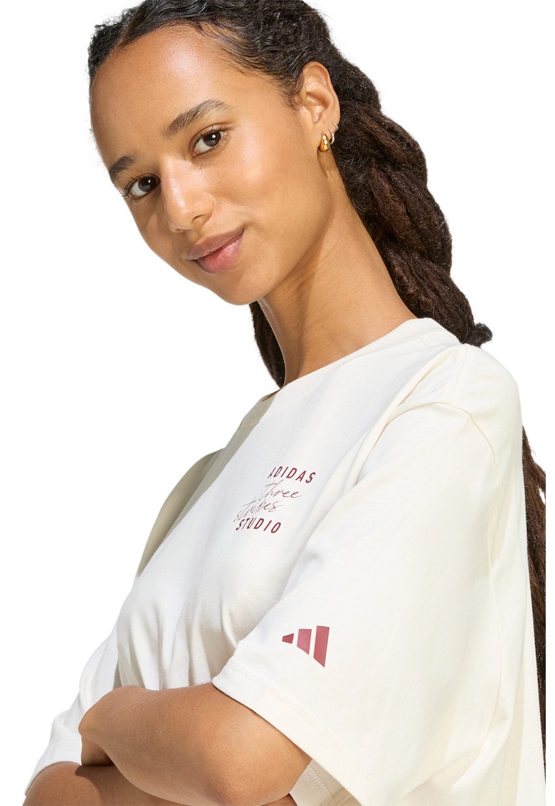 Tricou lejer cu decolteu la baza gatului - Alb murdar