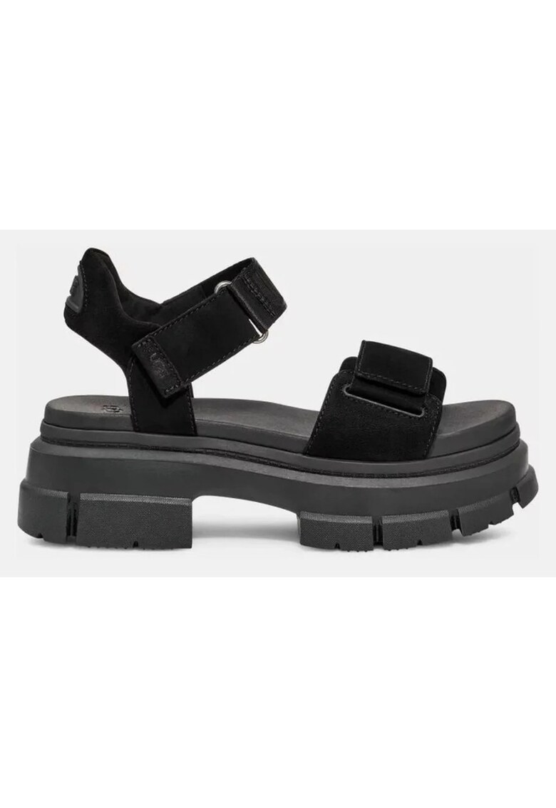 Sandale din piele nubuc si talpa demi-wedge Ashton
