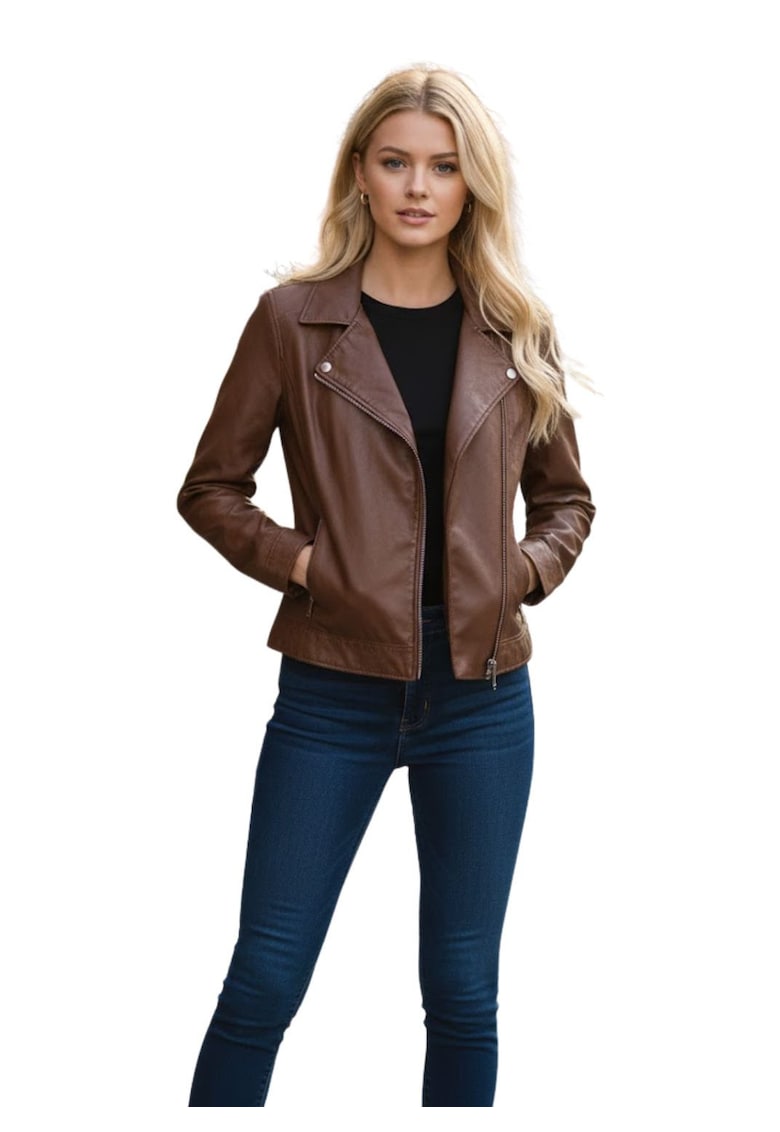 Jacheta biker din piele Afida -