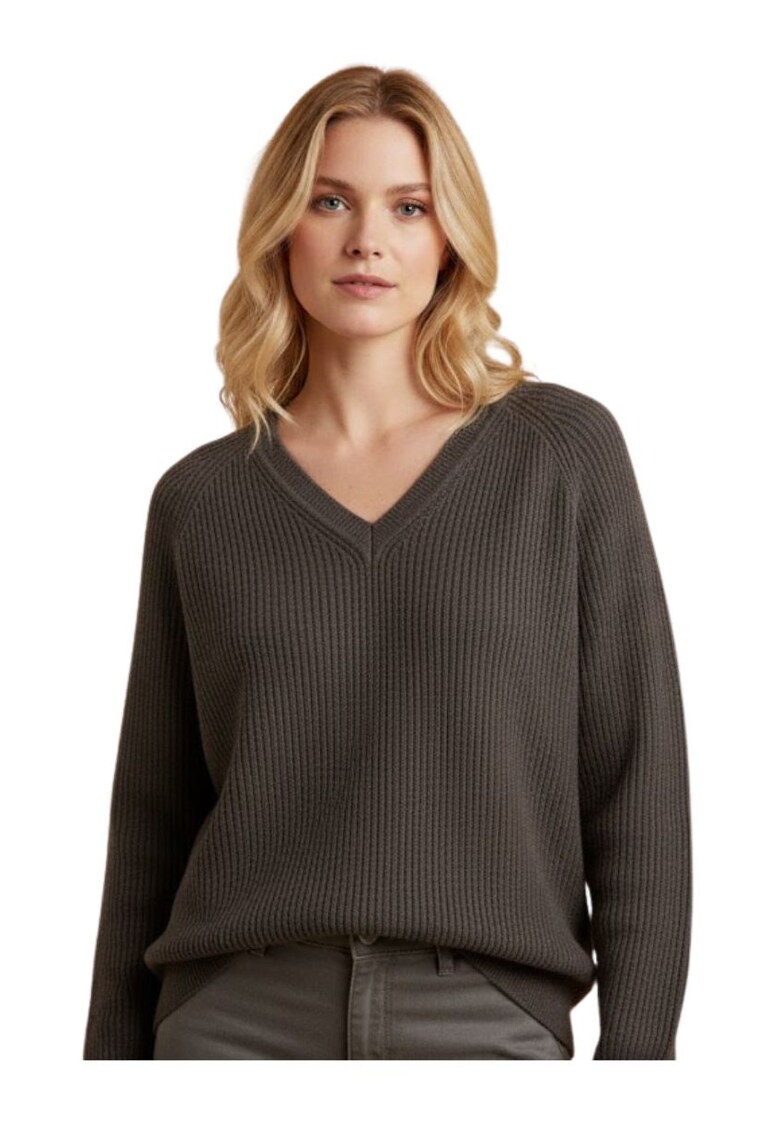 Pulover lejer cu decolteu in v -