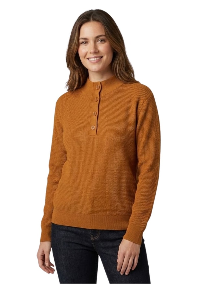 Pulover cu aspect texturat si nasturi -