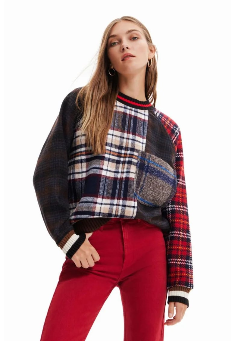 Pulover cu model in carouri Bourboung