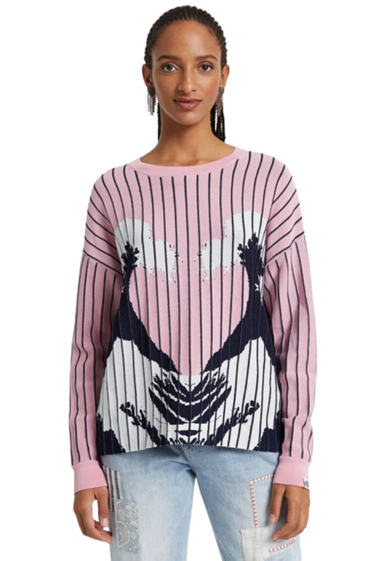 Pulover cu dungi si imprimeu Chennai -