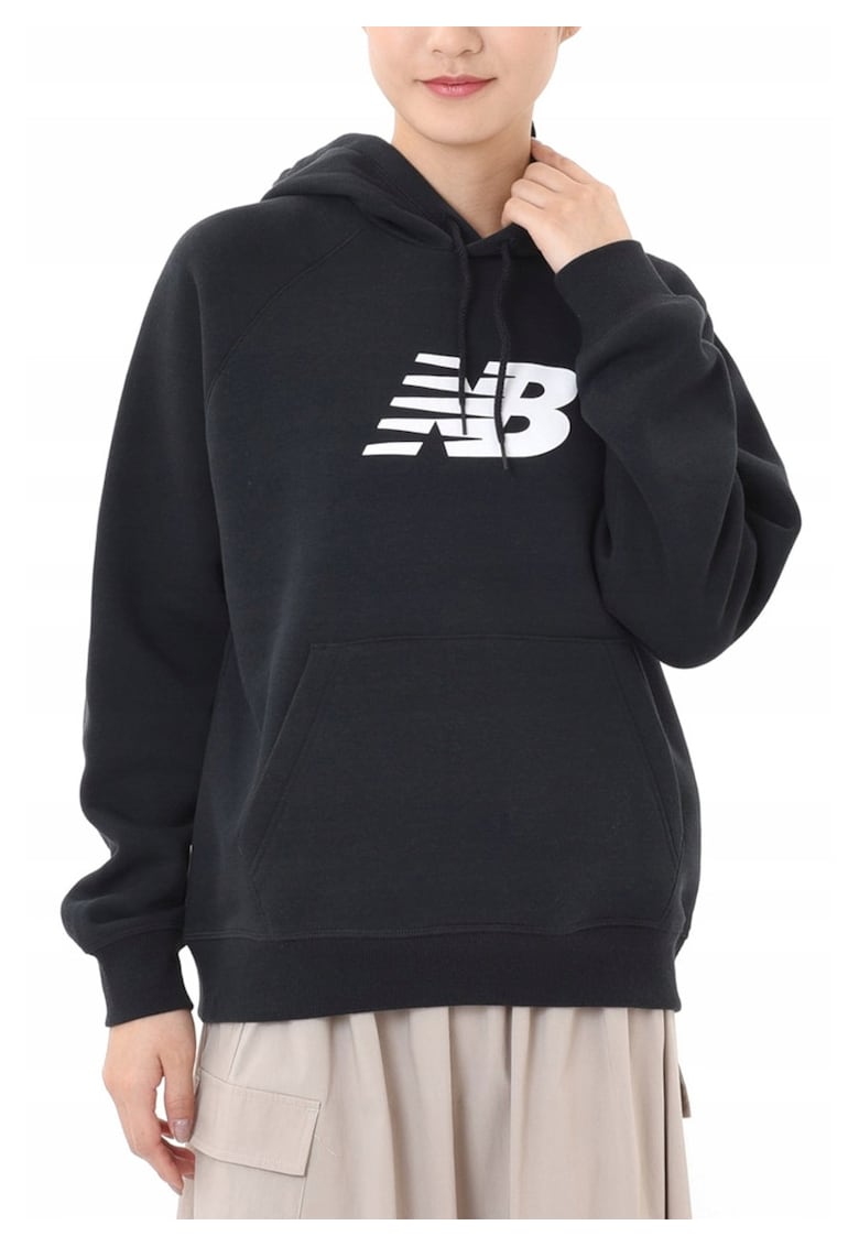 Hanorac lejer cu maneci raglan si imprimeu logo
