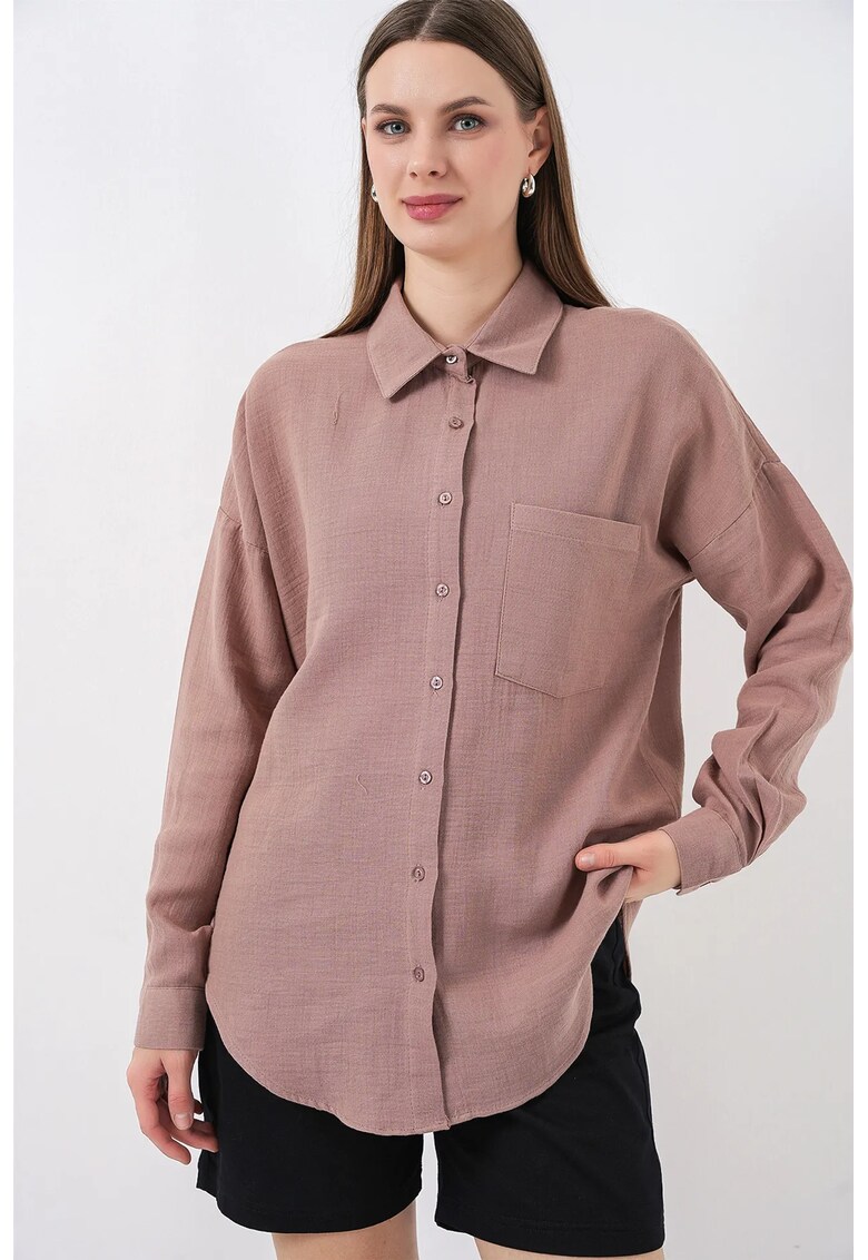 Camasa dama - supradimensionata - roz - amestec de in