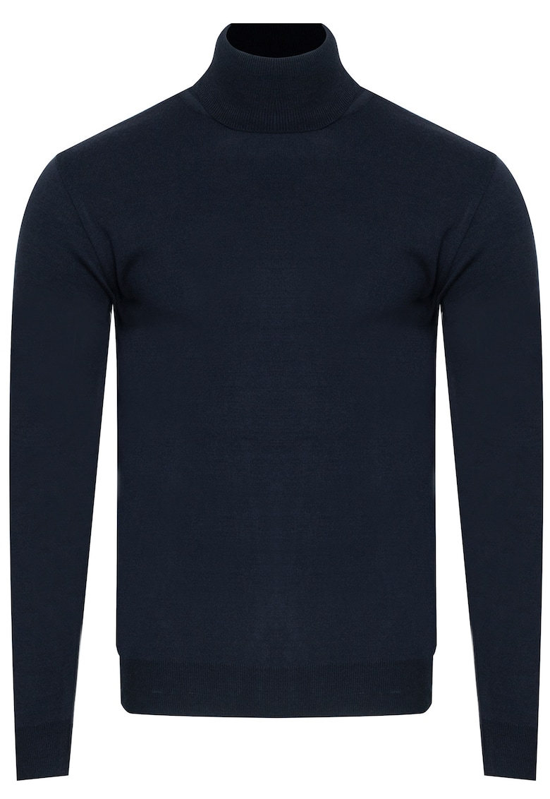 Pulover barbati - 1702 - bleumarin - lana-acril - guler rulant