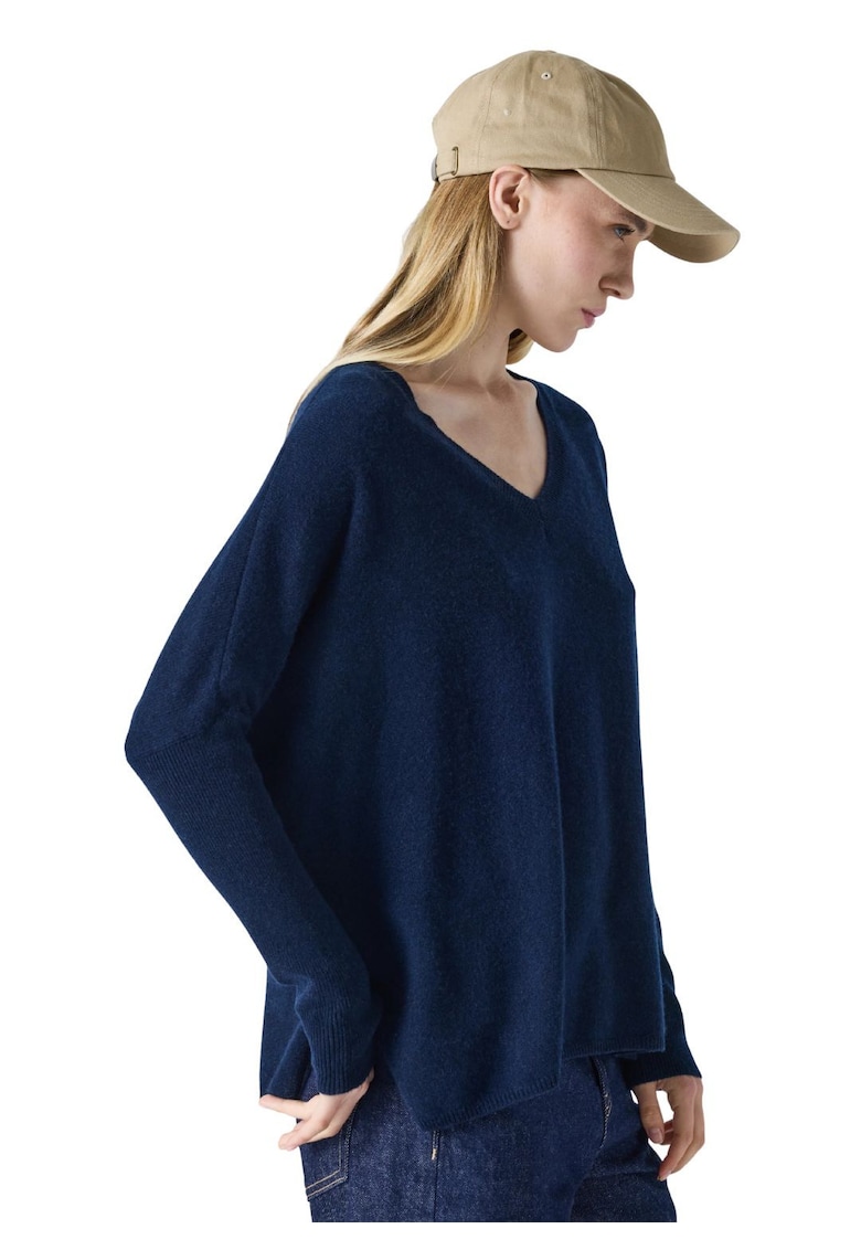 Pulover lejer cu model uni Camille -