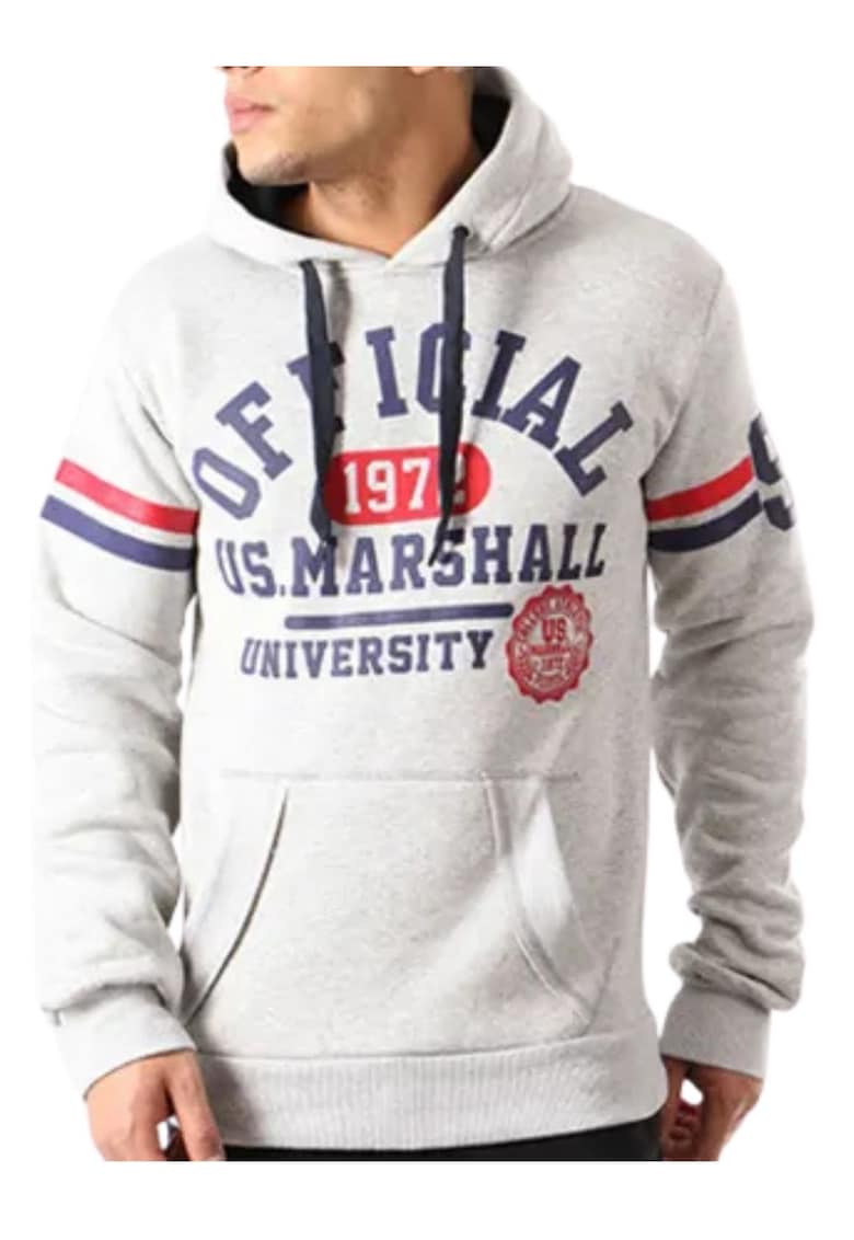 Hanorac cu imprimeu logo si buzunar kangaroo -