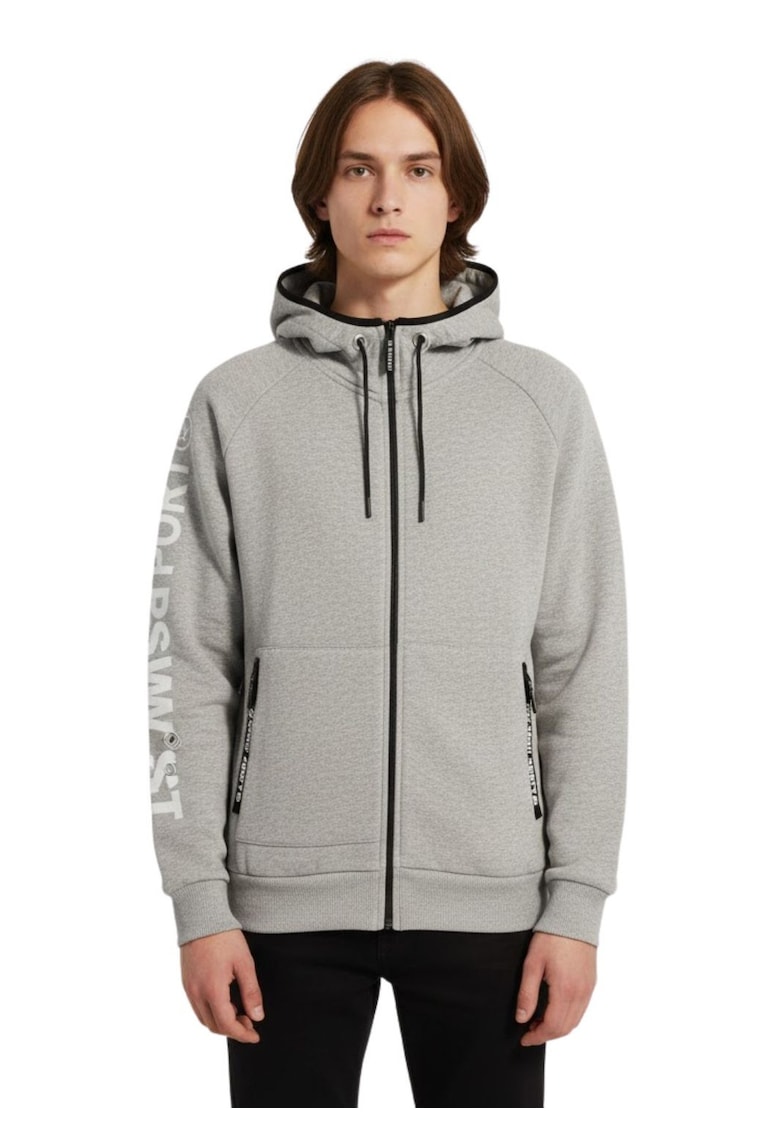 Hanorac cu fermoar si gluga ajustabila -