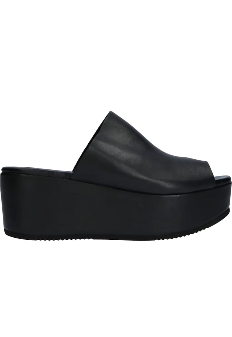 Papuci din piele cu platforma