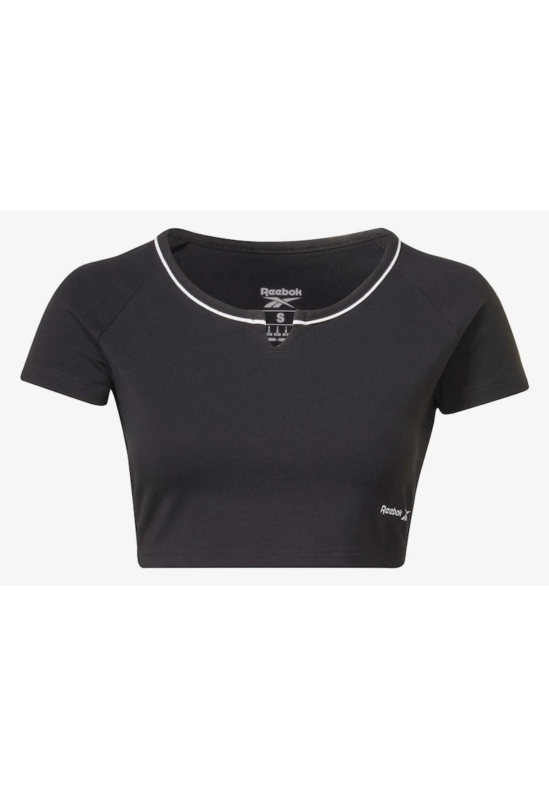 Tricou dama - bumbac/elastan - negru/alb -
