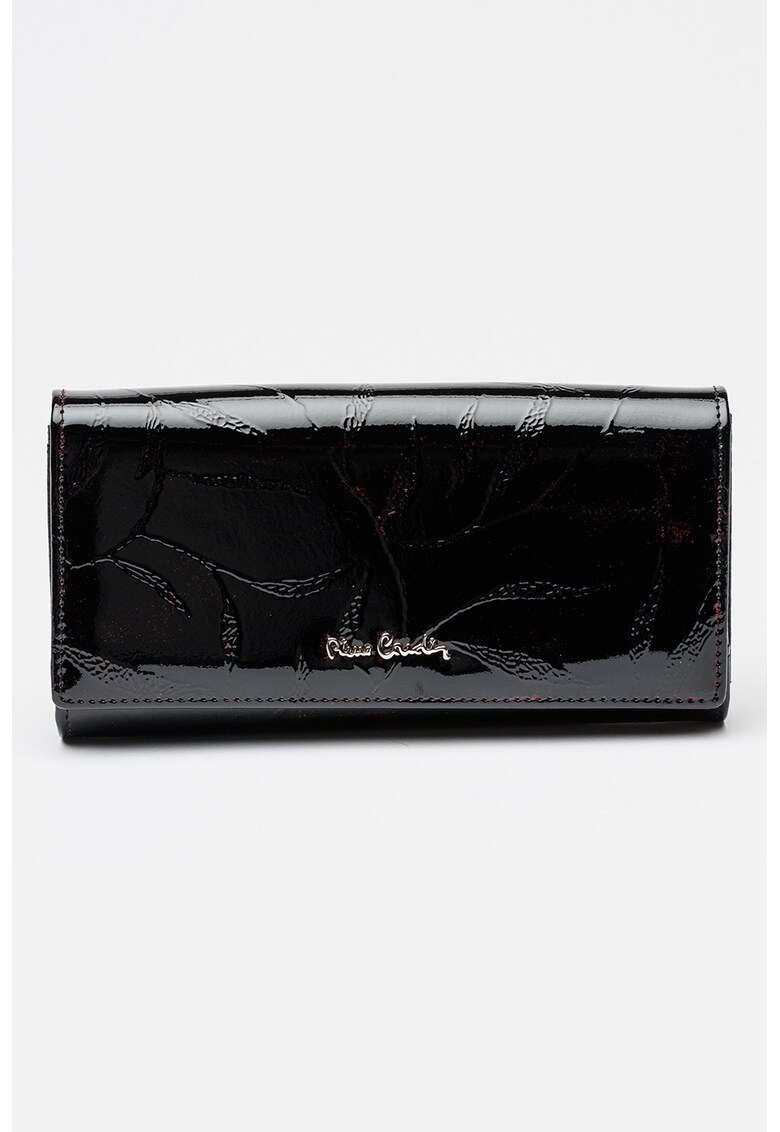 Portofel din piele lacuita - Negru