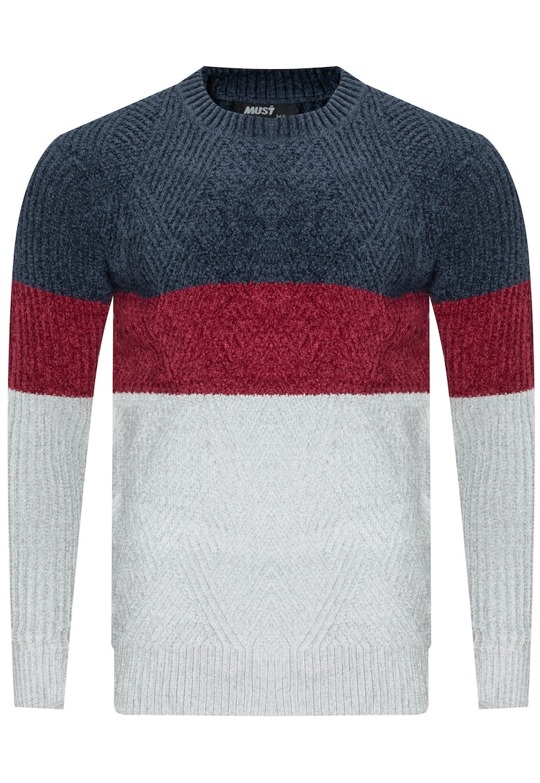 Pulover barbati - S8668 - bleumarin-bordo-gri - 100% bumbac