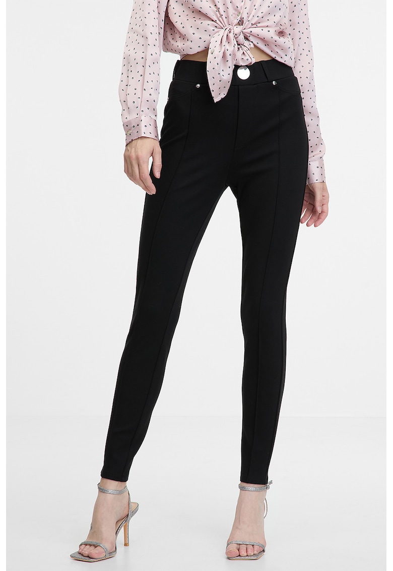 Pantaloni skinny cu talie inalta - Negru