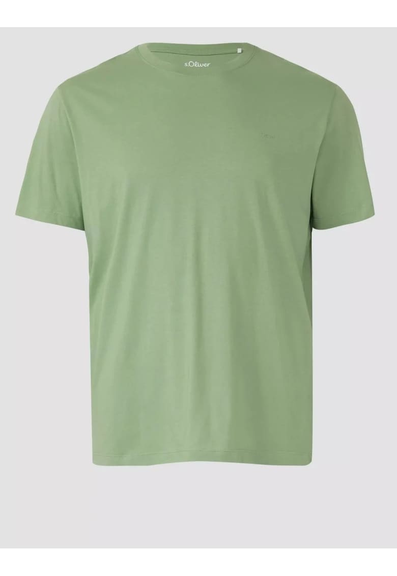 Big Sizes Tricou barbati big sizes - cu decolteu la baza gatului - din bumbac - Verde deschis