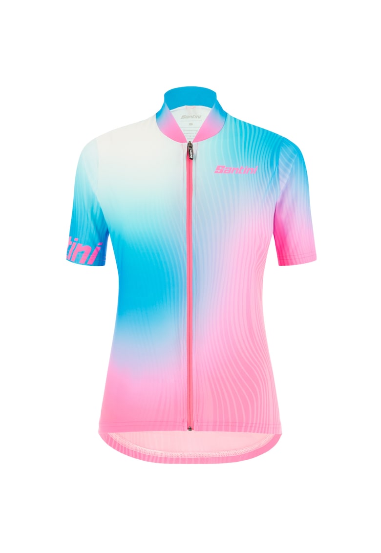 Tricou ciclism MTB dama Terra - Roz/Albastru