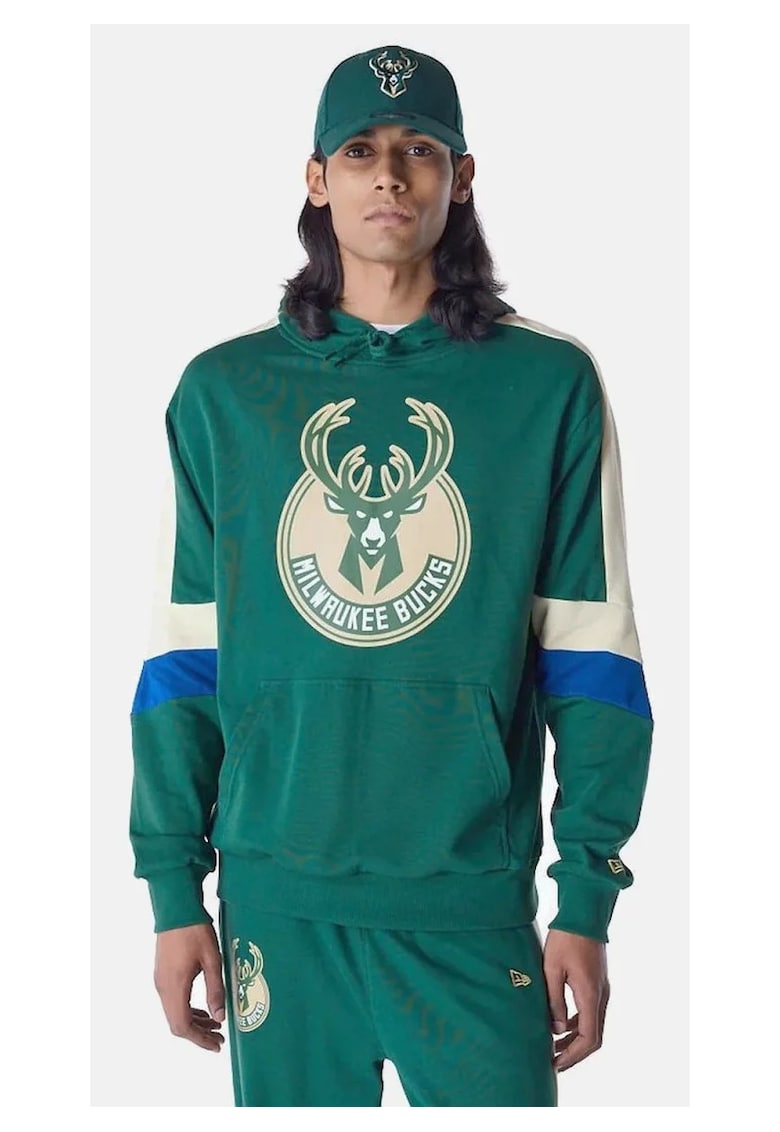 Hanorac cu buzunar kangaroo si detalii contrastante Milwaukee Bucks NBA -