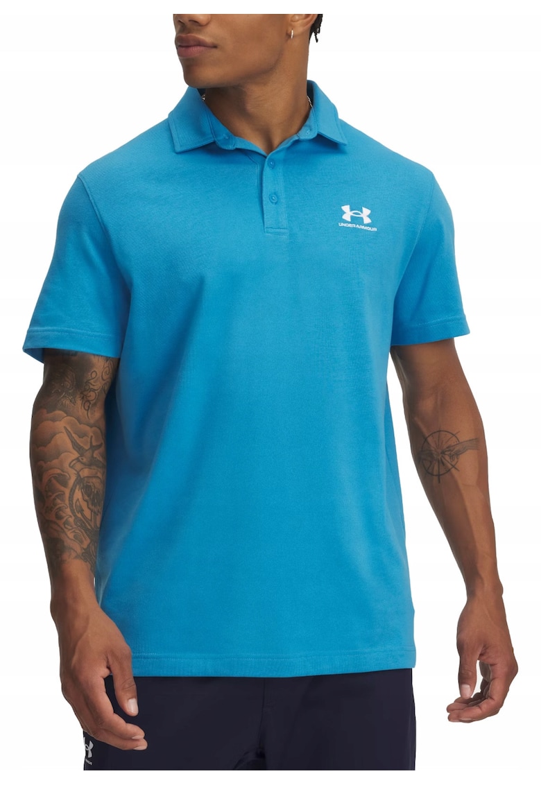 Under Armour Tricou polo barbati - albastru - bumbac/poliester - croiala regulara - maneca scurta