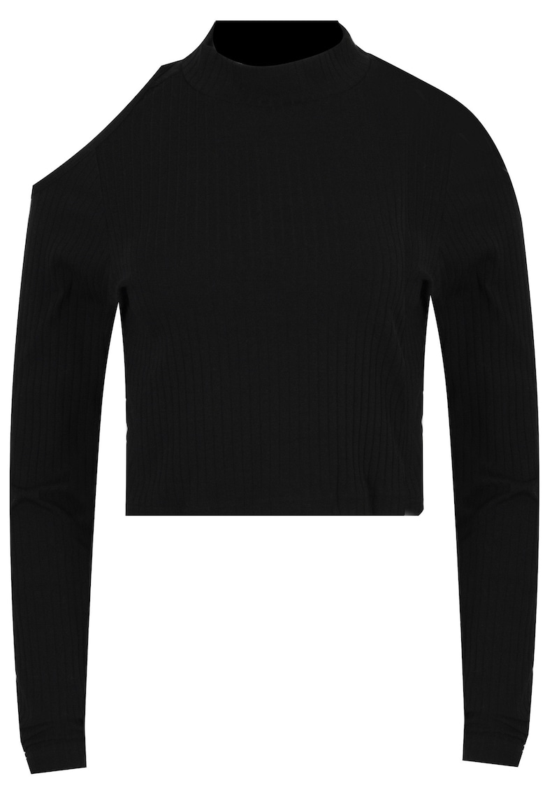 Bluza dama - Yoga Rib - maneca lunga - negru - bumbac
