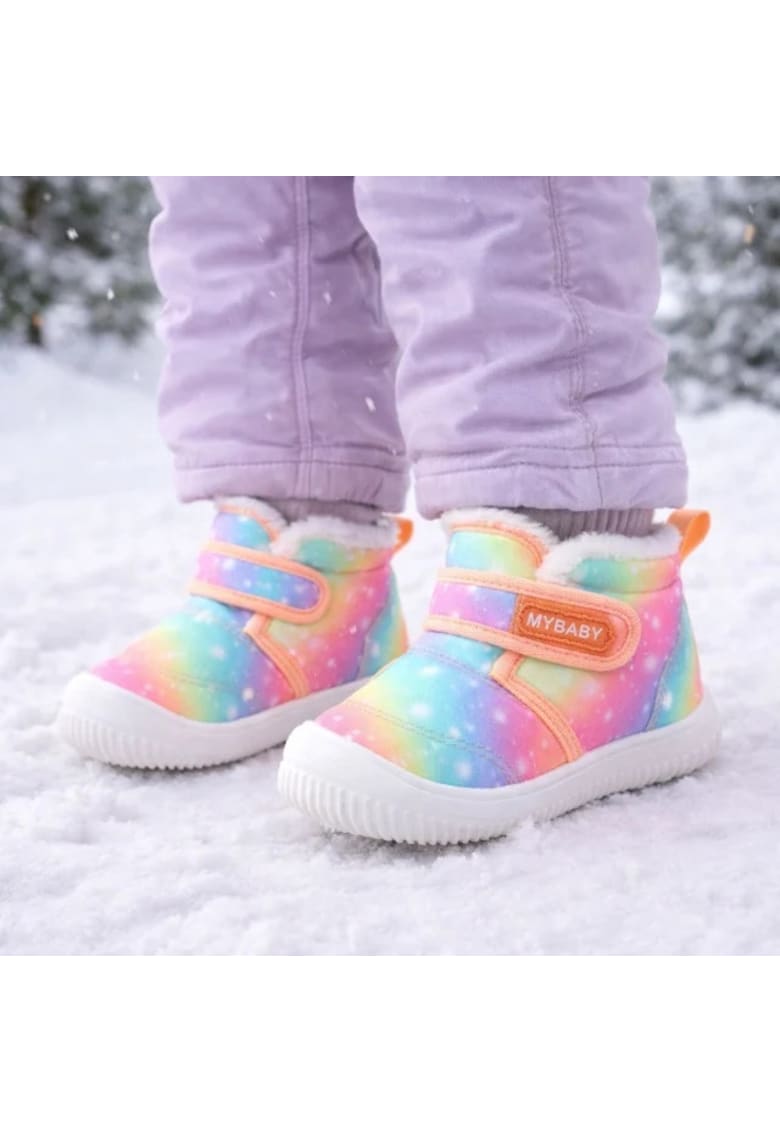Ghete de iarna pentru copii - imprimeu curcubeu - Multicolor