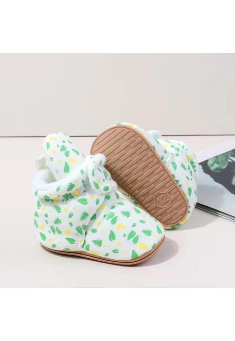 Cizmulite albe cu imprimeu verde si galben - Model AL 24901 - 9-12 luni - Fete - Multicolor -