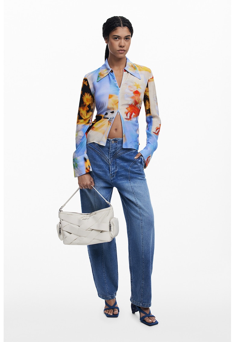 Camasa cu fermoar si imprimeu