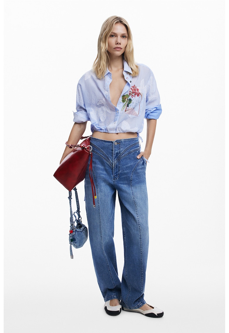 Camasa crop cu model in dungi