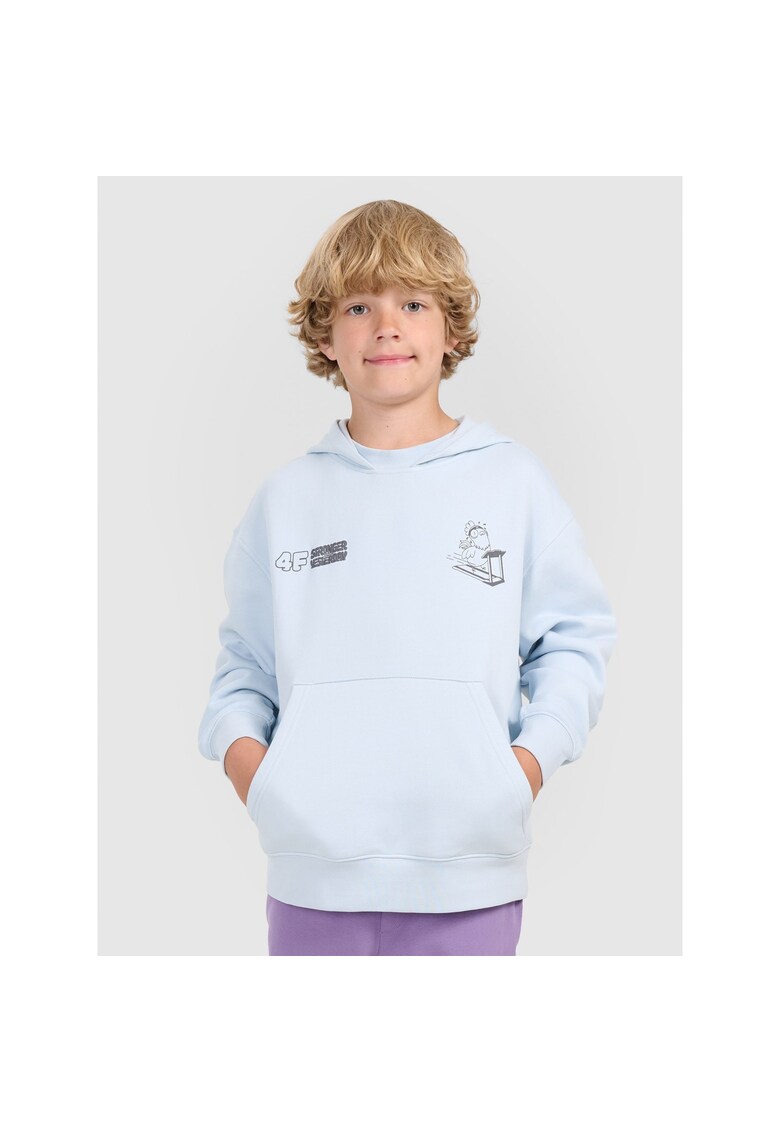 Hanorac copii - albastru - bumbac - fara fermoar - cu gluga