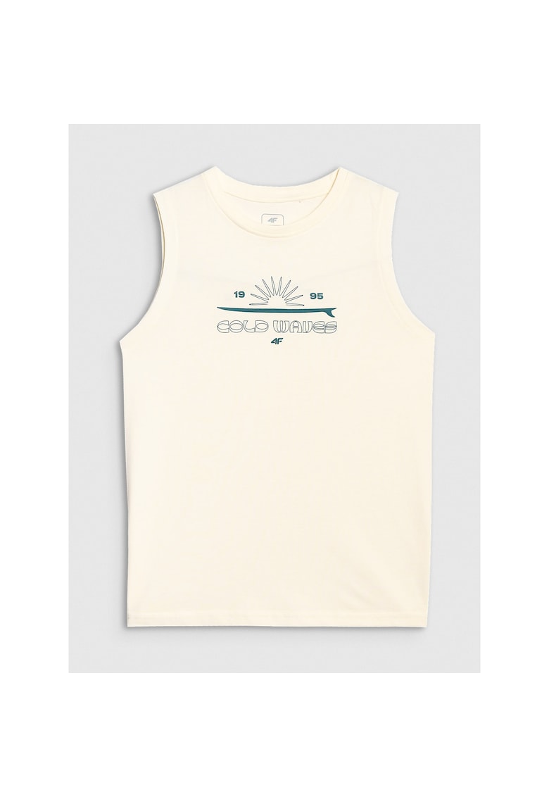 Tricou copii - maiou regular - imprimeu - bumbac - Bej