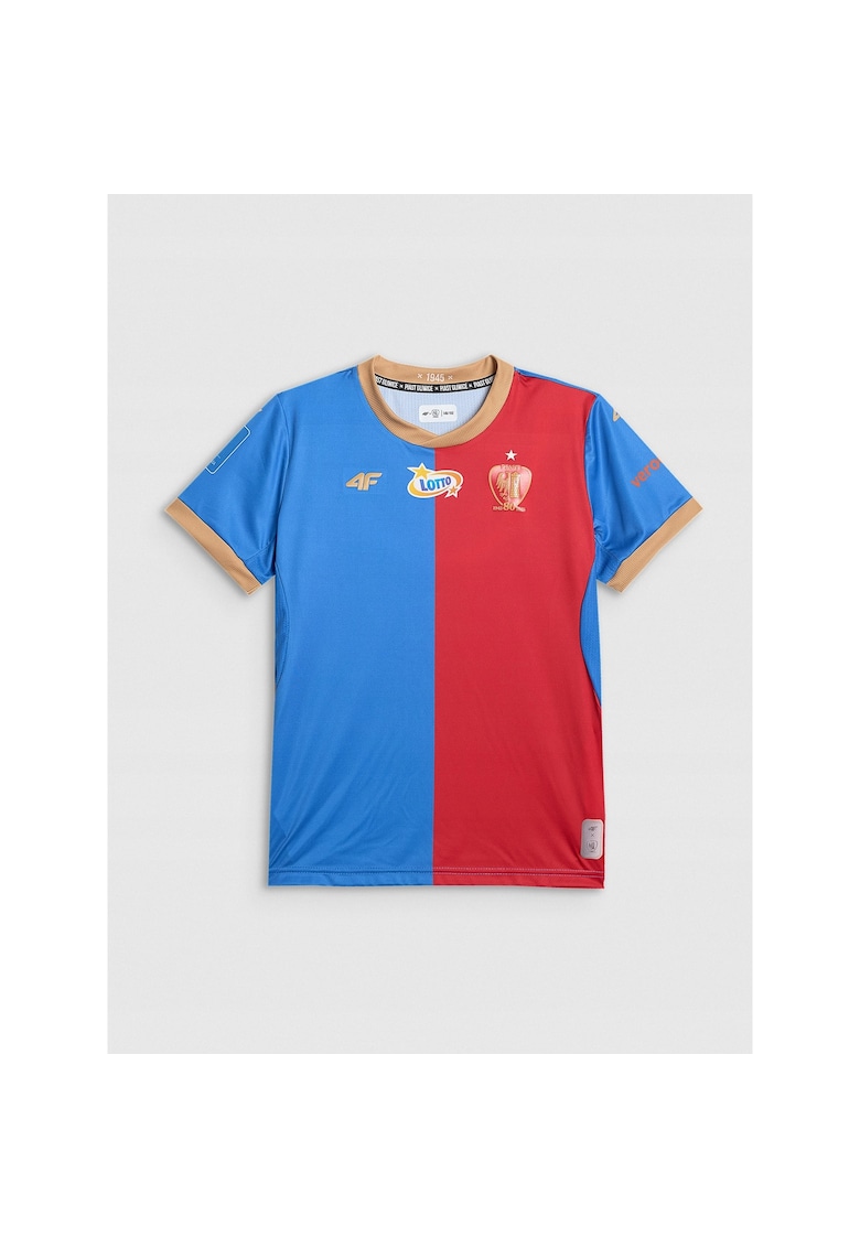 Tricou sport copii poliester - pentru fotbal - rosu/albastru