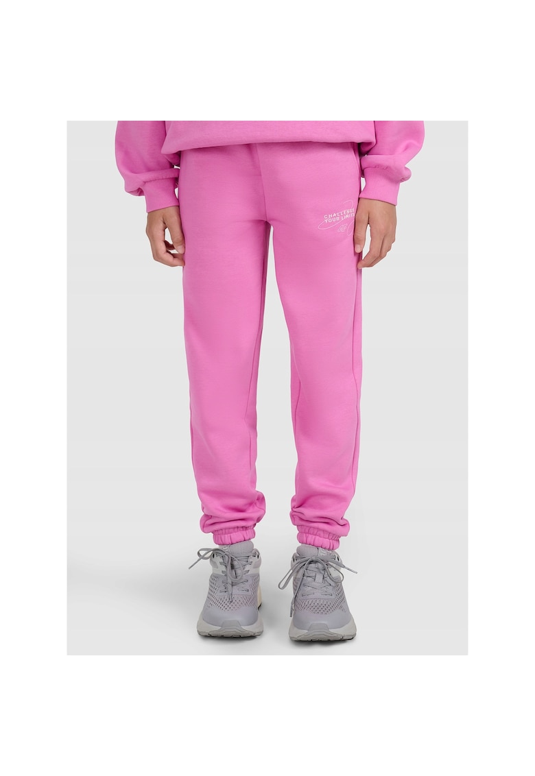 Pantaloni sport fete - bumbac/poliester - roz