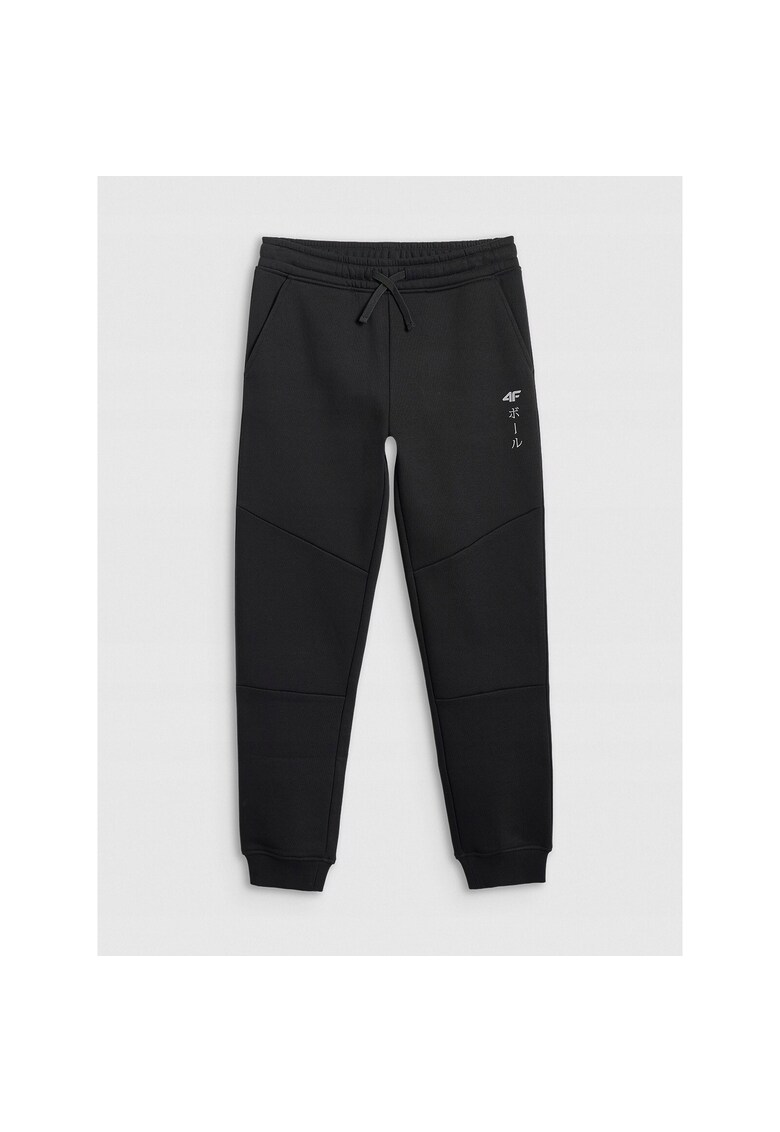 Pantaloni sport copii - negri - bumbac/poliester