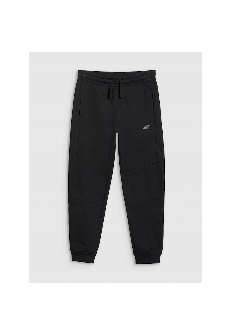 Pantaloni sport baieti - bumbac/poliester - negru
