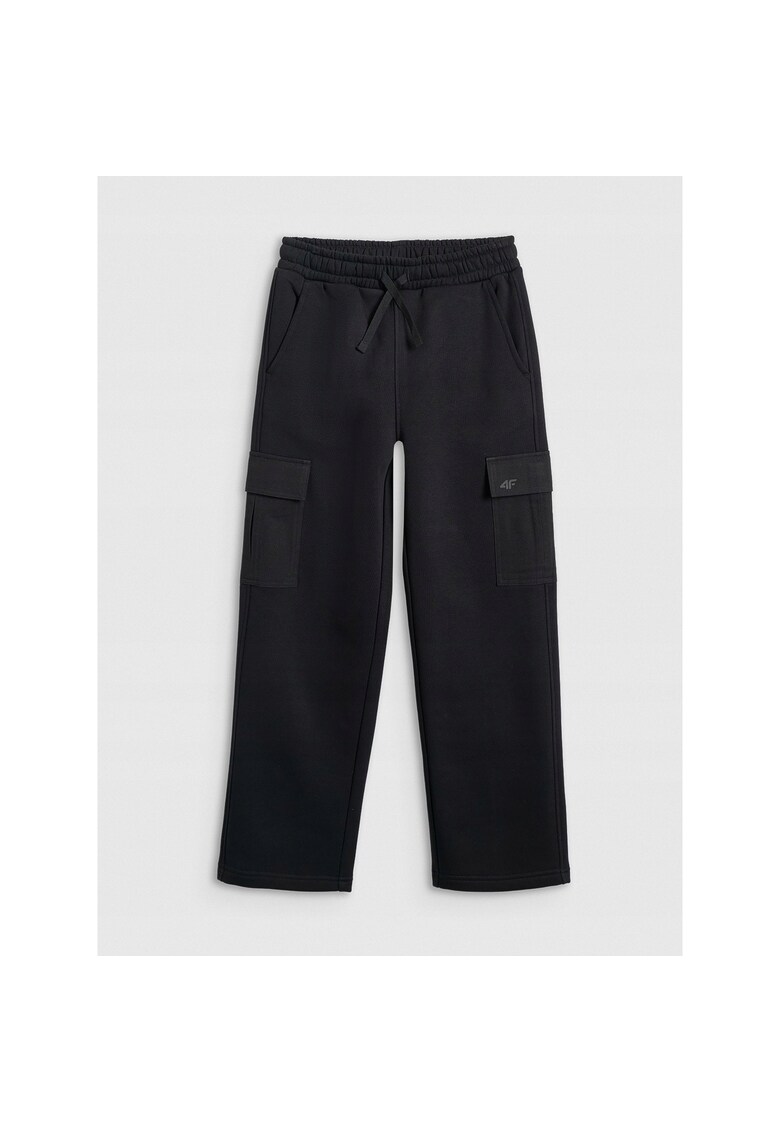 Pantaloni sport copii - cargo - negru - bumbac