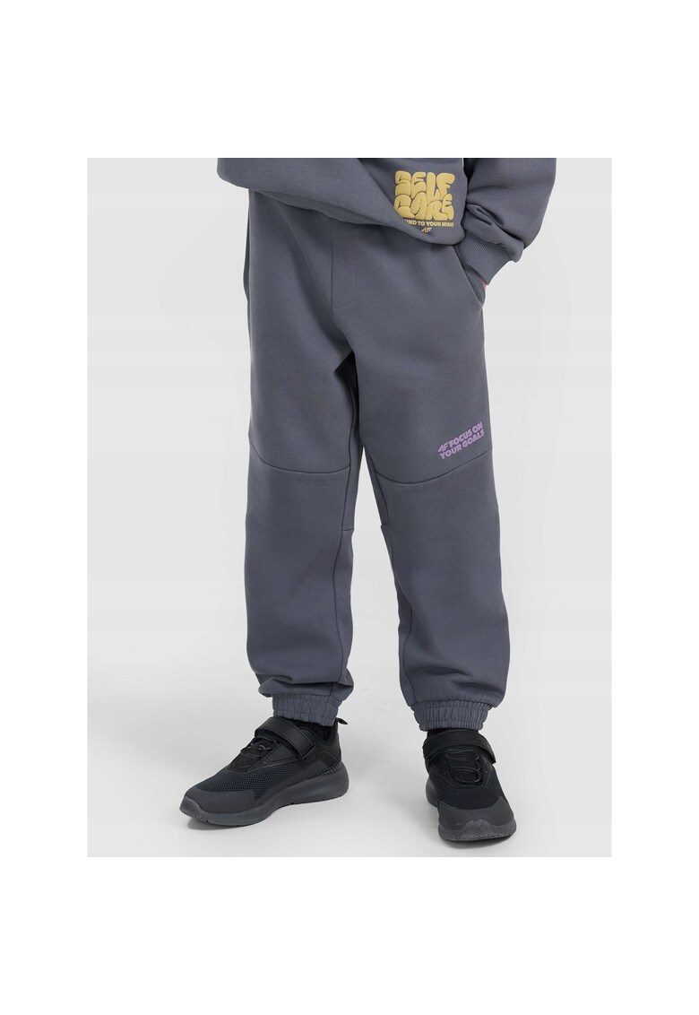 Pantaloni de trening jogger pentru baieti - gri - bumbac - poliester