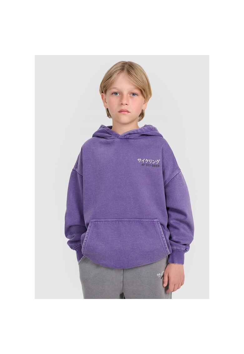 Hanorac copii - oversize - interior periat - violet - bumbac/poliester