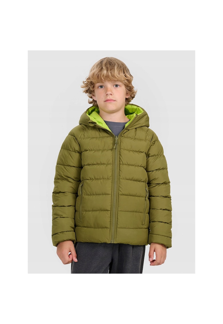 Jacheta reversibila baieti - verde masliniu - poliester -