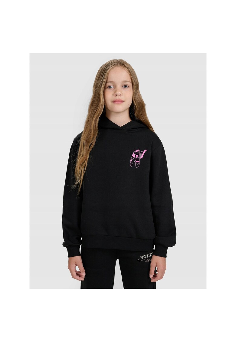 Hanorac sport copii - negru - bumbac -