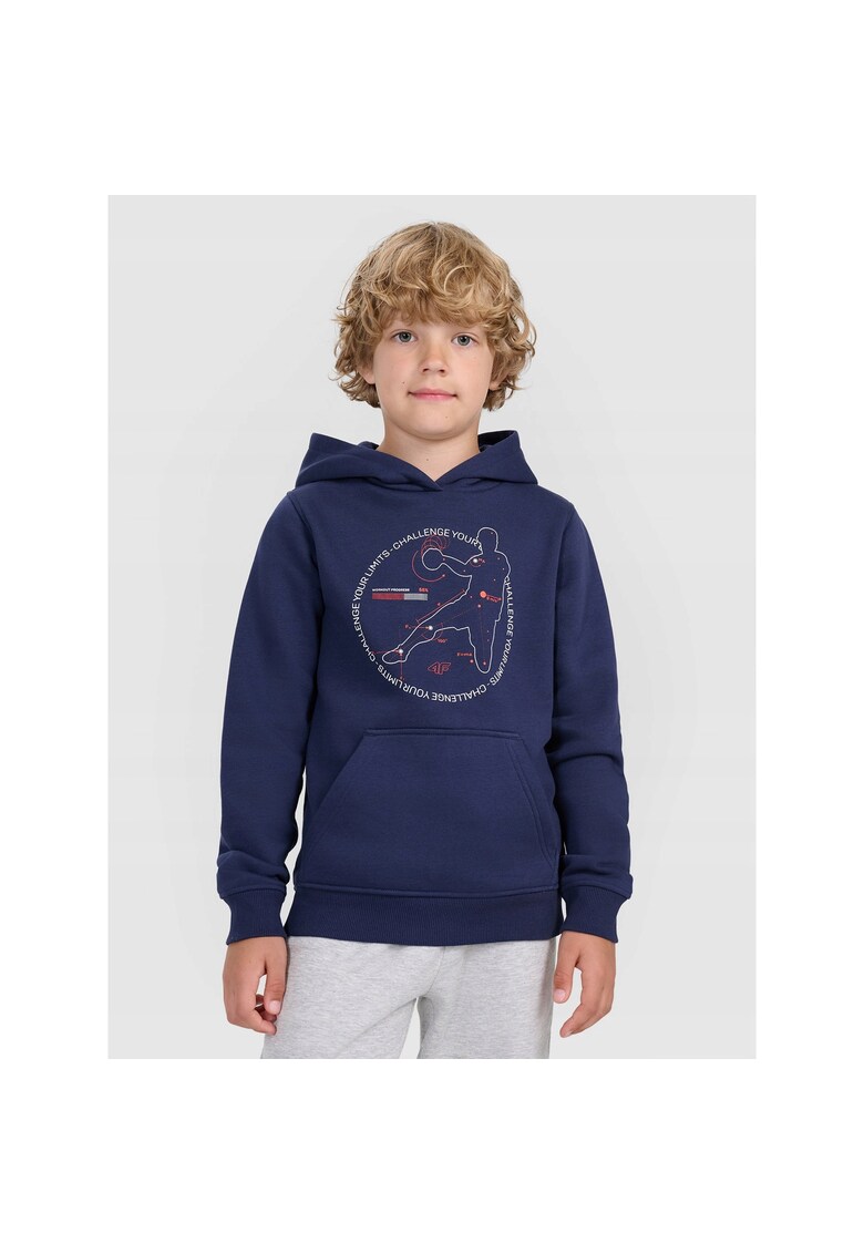 Hanorac copii bleumarin - bumbac si poliester - gluga