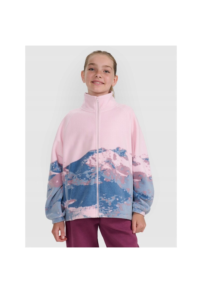 Hanorac copii supradimensionat cu guler inalt - multicolor - poliester - pentru fete -