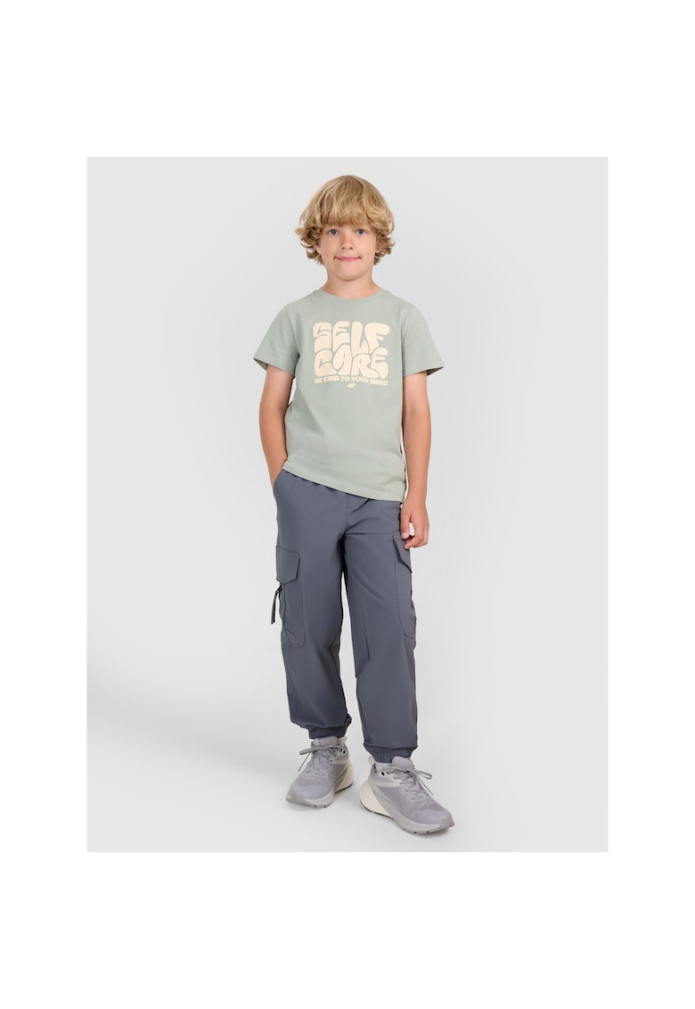 Pantaloni sport copii - cargo - gri - poliester -