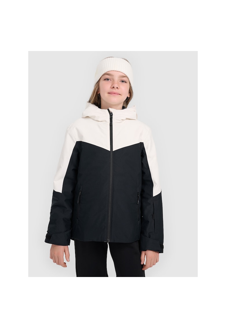 Geaca de schi fete poliester - neagra - cu gluga -