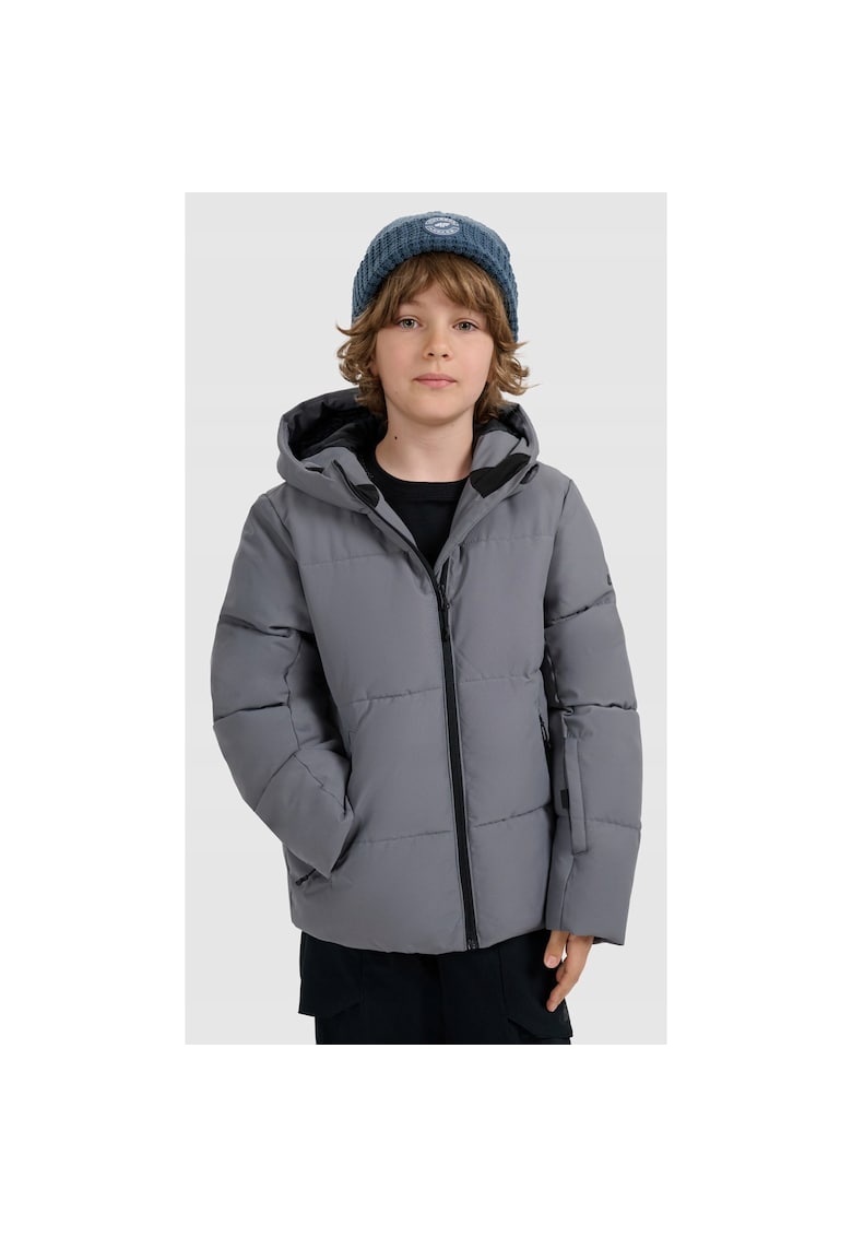 Geaca de schi copii gri - poliester - pentru baieti si fete